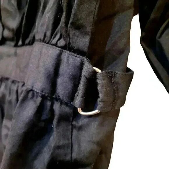 BCBGENERATION Women's Black Cotton Button Down Shirt w Belt - Picture 4 of 9